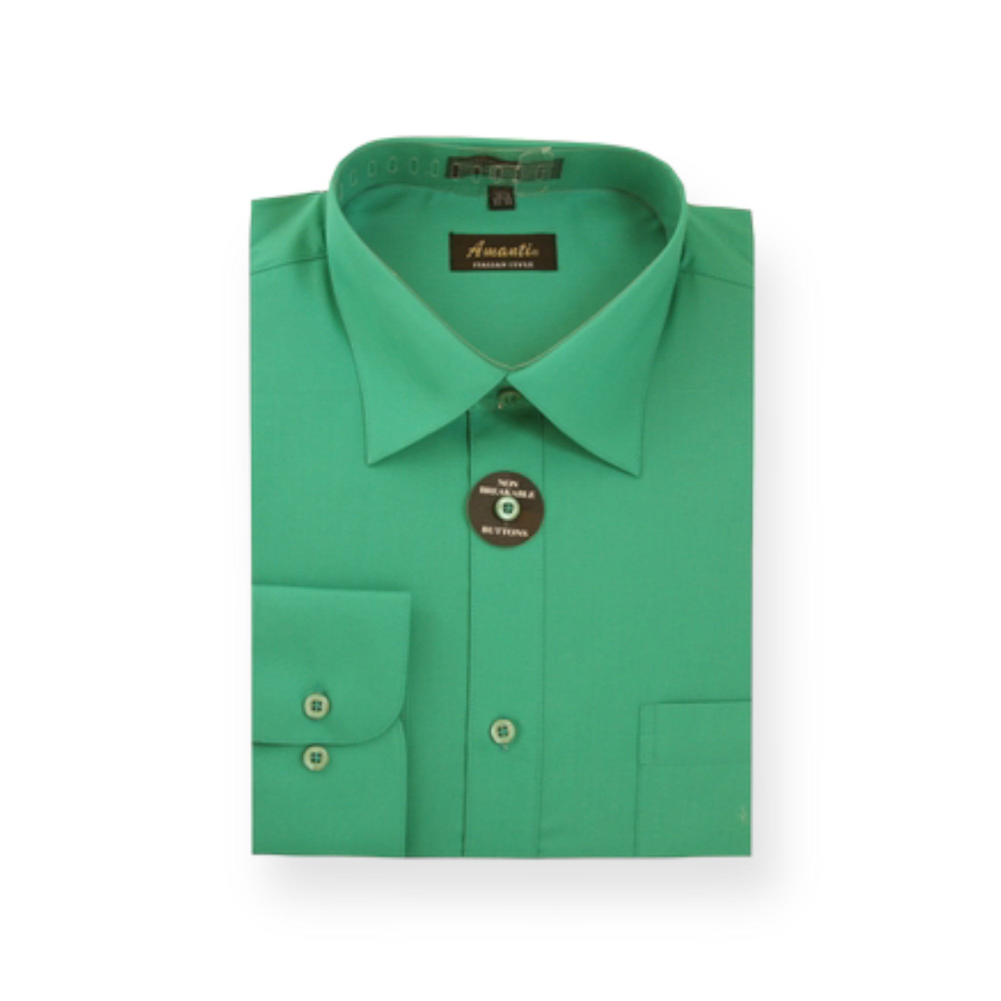 AMANTI: Slim Dress Shirt Emerald